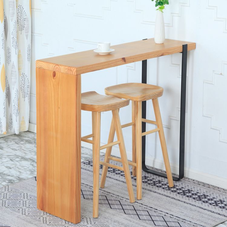 Modern Solid Wood Counter Stools Backless Contoured Seat Bar Stool for Shop