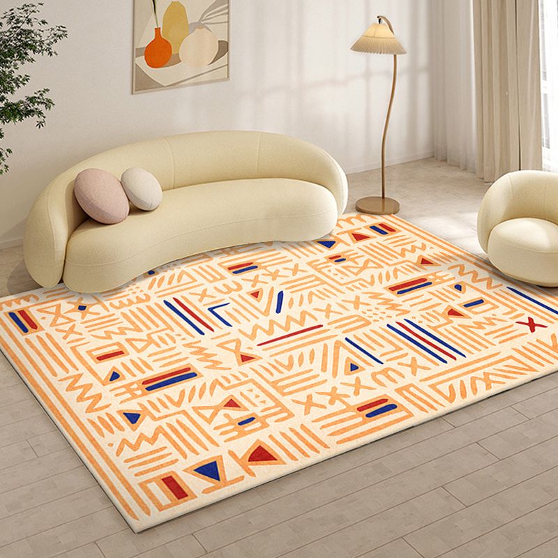 Southwestern Graphic Print Rug Polyester Indoor Carpet Non-Slip Backing Area Rug for Living Room
