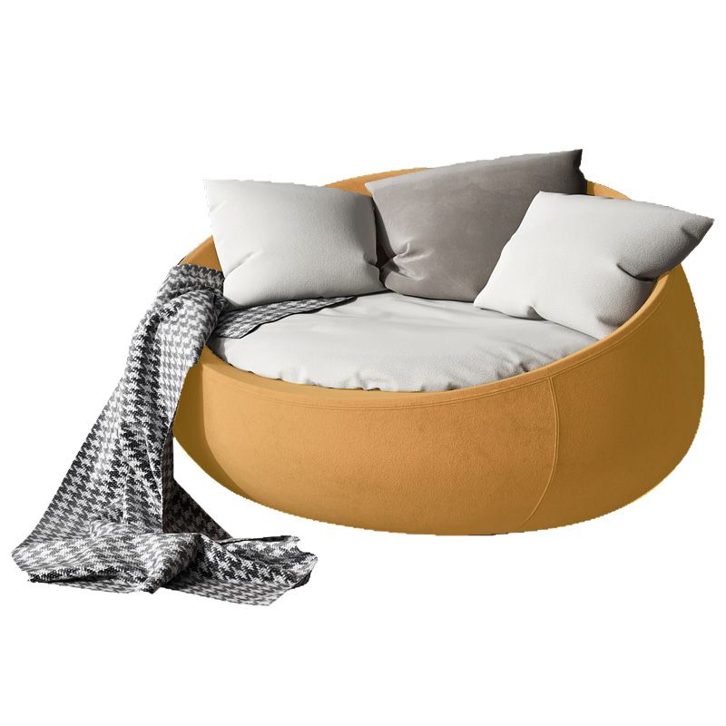 Solid Color Bedroom Cotton Removable Cushions Swivel Armless Accent Chair