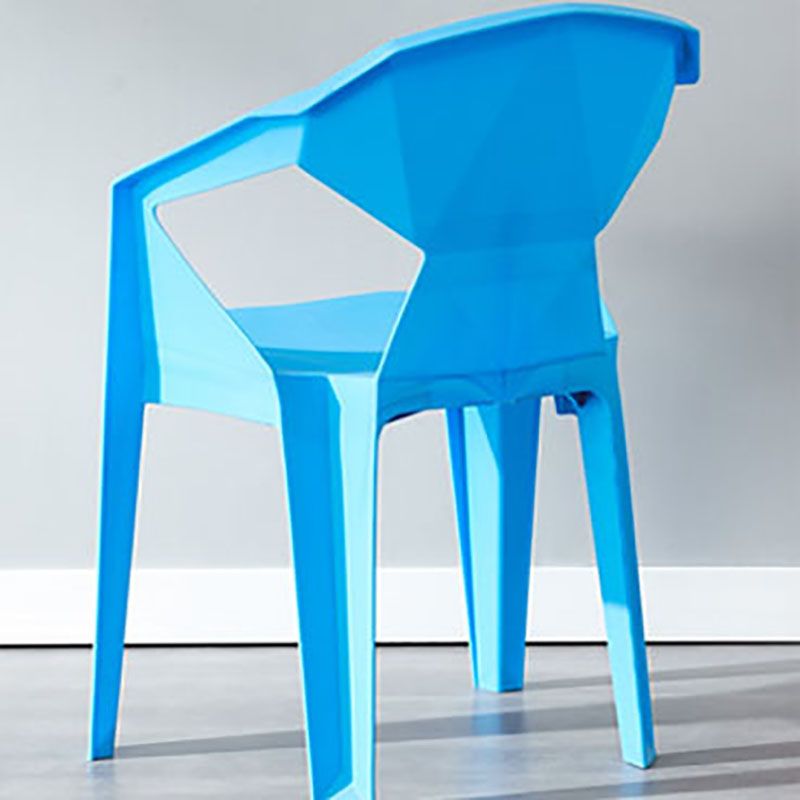 Chaises de salle à manger de style contemporain Chaises d'appoint avec accoudoirs en plastique pour cuisine (Ensemble de 4)