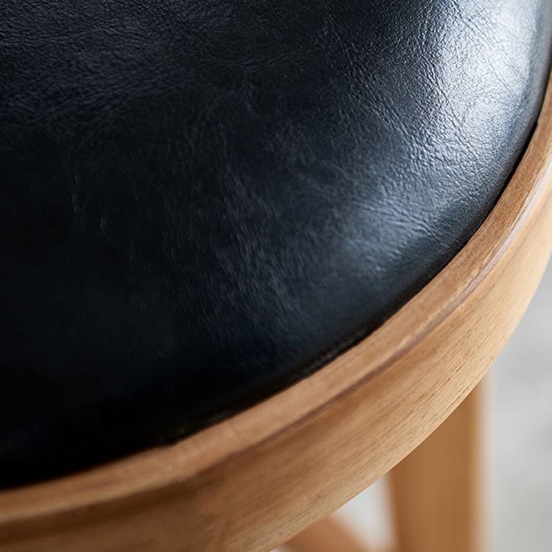 Industrial Bar-stool Round Seat Counter Bar Stool with Wooden Legs for Home