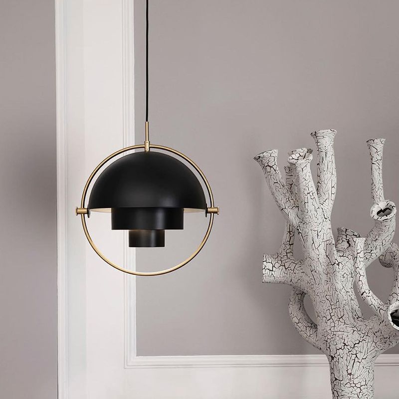 Contemporary Shaded Hanging Light Fixture Metal Living Room Ceiling Pendant Light