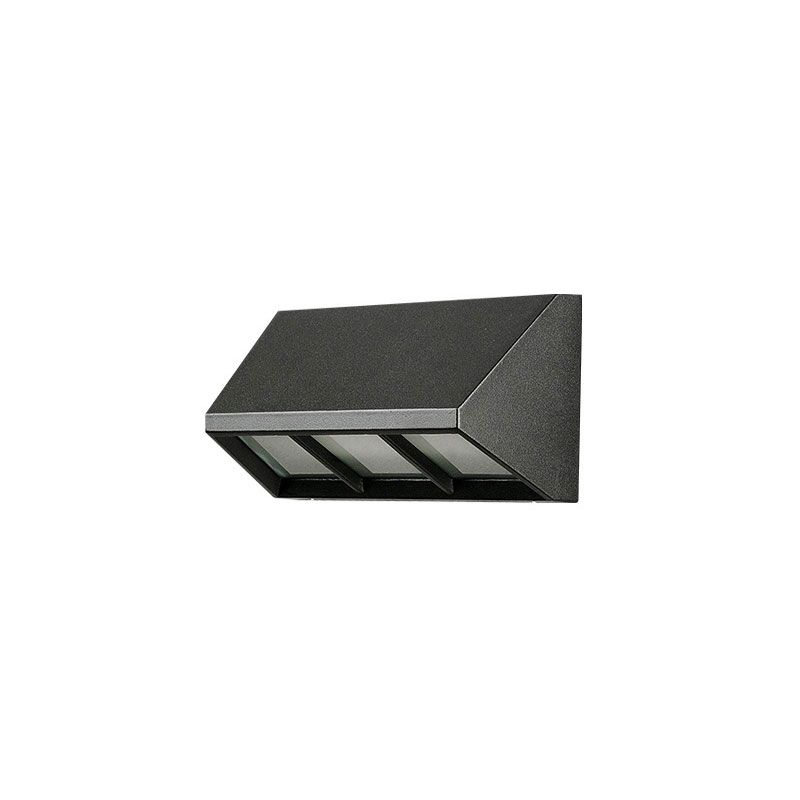Triangular Prism Metallic LED Wall Mounted Light Simplicity Textured Black Wall Sconce Lighting for Patio