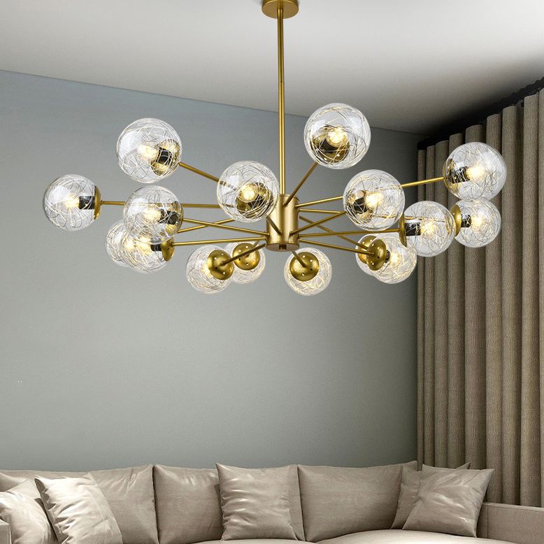 Nordic Style Simplicity Glassorb Kronleuchter eingebaut