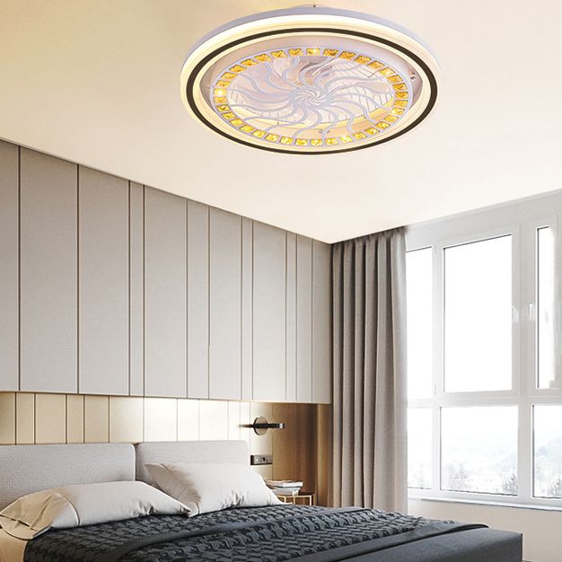 Geometrische Metalllüfterlampe moderne weiße LED -LED -Leuchte für Schlafzimmer