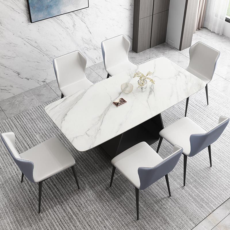Modern Sintered Stone Top Dining Set Rectangular 1/4/5/7 Pieces Dining Room Table Set