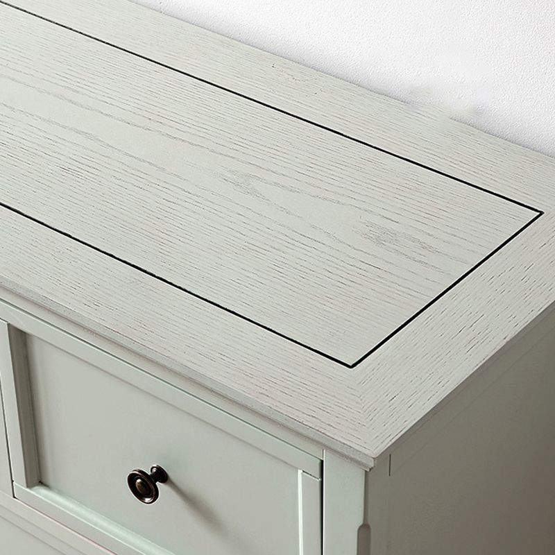 Green Scandinavian Wood Storage Chest with Soft-Close Drawers for Home