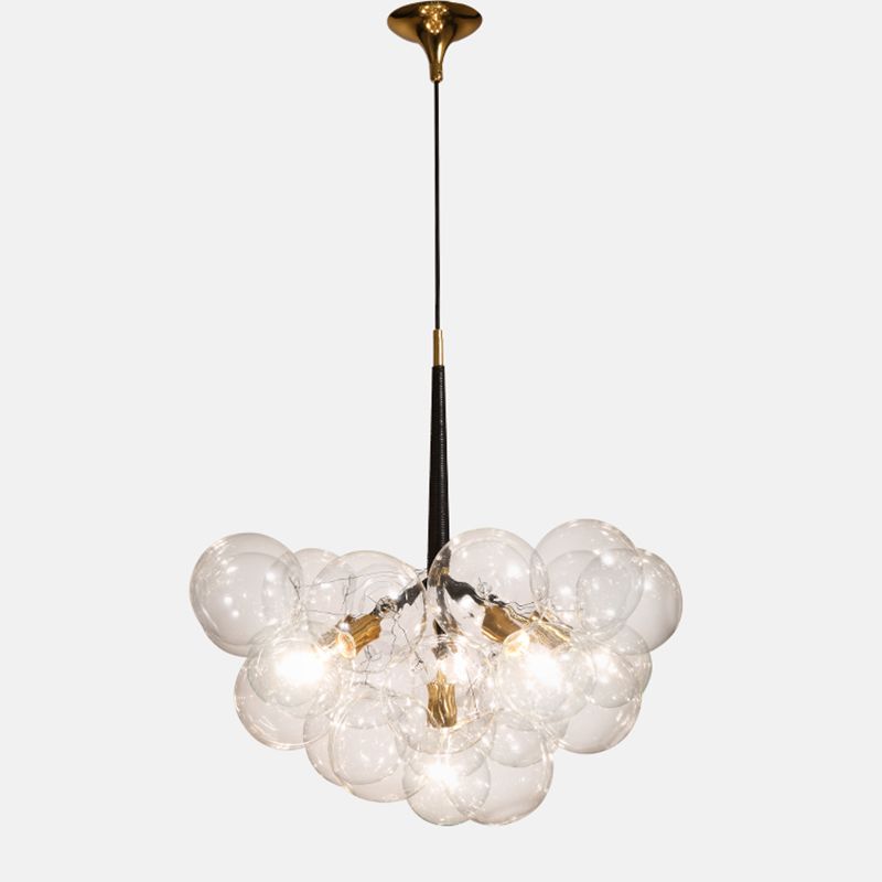 Contemporary Style Spherical Pendant Chandeliers Clear Glass Chandelier Lights