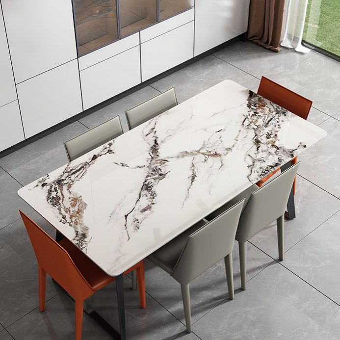 Modern 1/4/5/7 Pieces Dinette Set with Sintered Stone Top Rectangle Dining Table Set