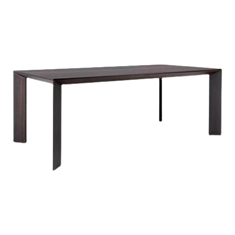 Rectangle 4 Legs Industrial Table Black Color Fixed Table of Pine Solid Wood