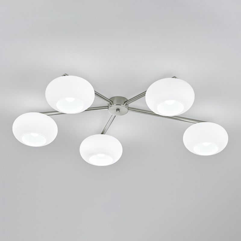 Multi Lights Ceiling Mount Light Modern Style with Glass Shade for Living Room