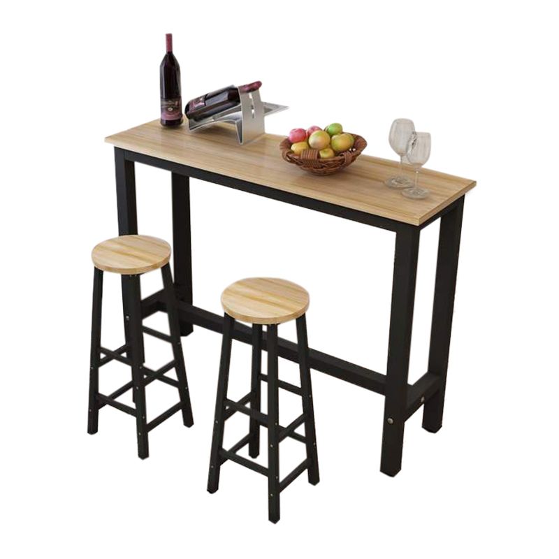 Contemporary Wood Bar Dining Table Rectangle Bar Table for Living Room