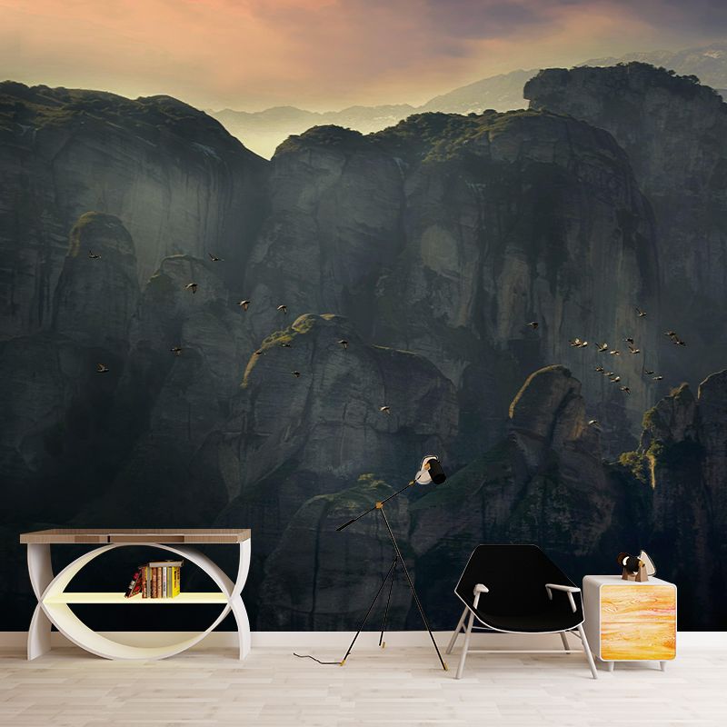 Horizontal Photography Mountain Landscapes Mural Eco-friendly Wallpaper for Home