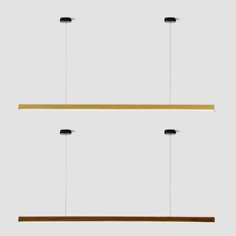 Acrylic and Wood chandelier light, Simple Linear island lighting fixtures for Kitchen Island