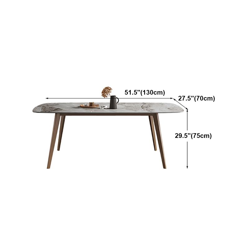 Glam 1/2/5/7 Pieces Dining Table Set with Grey Sintered Stone Top Rectangle Dinette Set