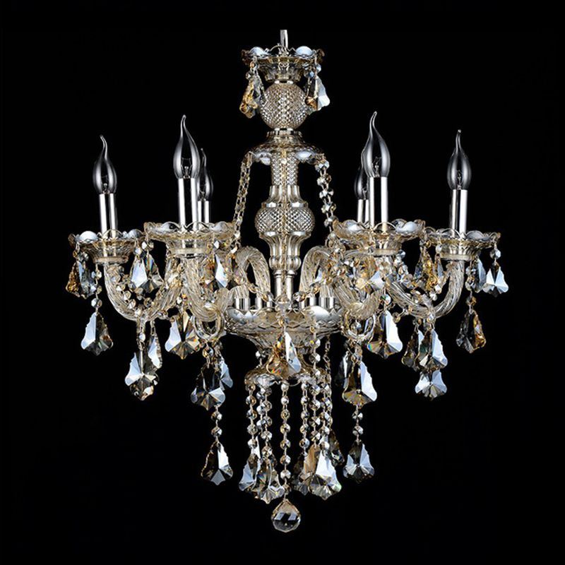 Crystal Strand Chandelier Lighting Antiqued Candelabrum Dining Room Hanging Light Fixture