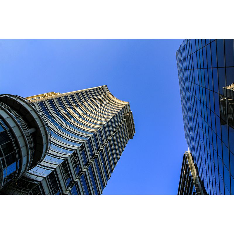 Urban Building Wall Decor for Office and Meeting Room, Stain-Resistant Murals