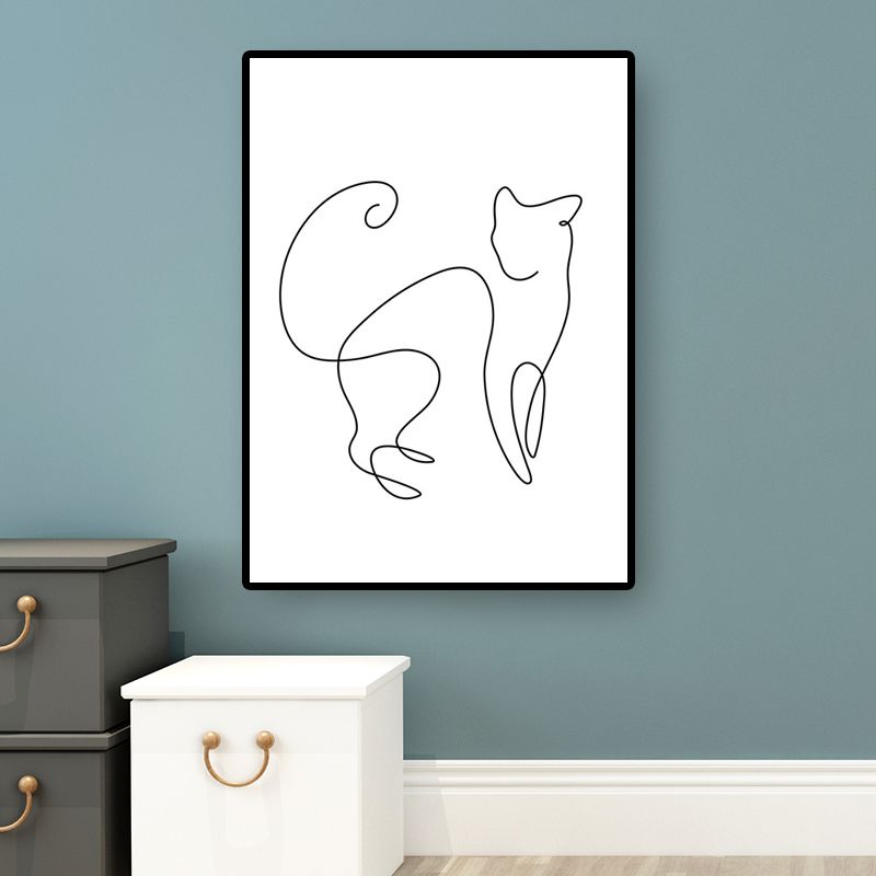 Well-Behaved Cat Wall Decor for Girls Bedroom in White, Multiple Sizes Available