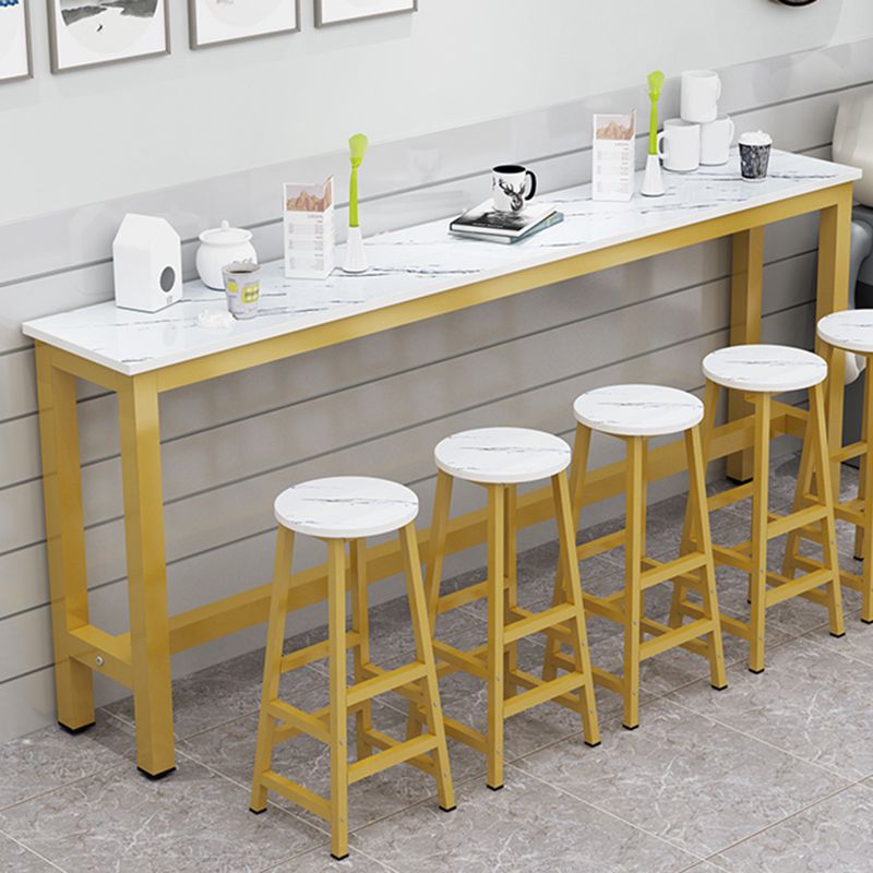 Manufactured Wood Rectangle Pub Table with Metal Frame for Living Room