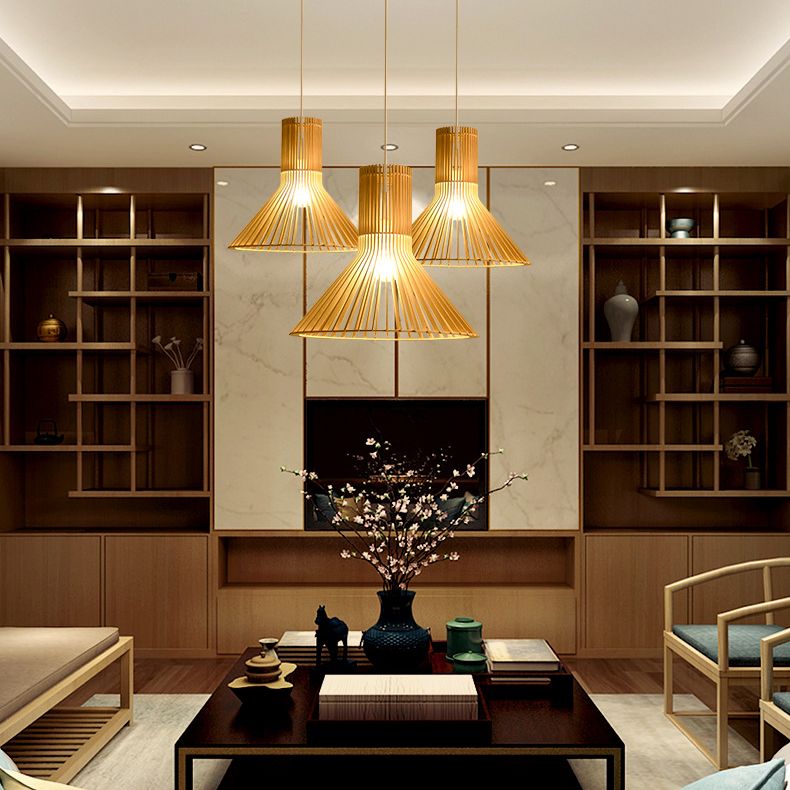 1 hängende Deckenlichter kreativer moderner Holzanhänger für Bekleidungsgeschäft