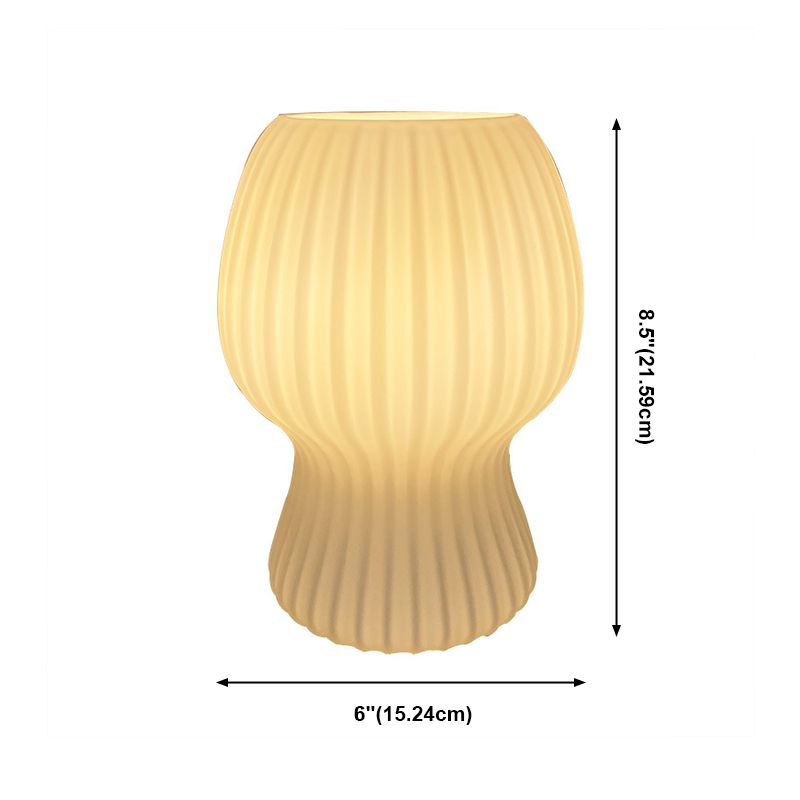 Mushroom Night Table Lamps Modern 1-Light Nightstand Lights with Glass Shade for Bedroom