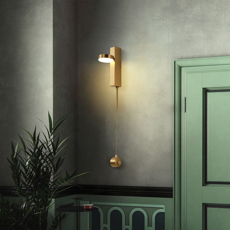 Metall Geometrische LED -Wandmontagelampe moderner Stil 1 leichte Leuchtenleuchten in Gold