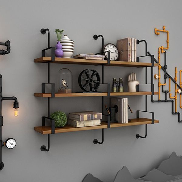 7.87"W Bookshelf Wall Mounted Industrial Style Bookcase for Home Study Room