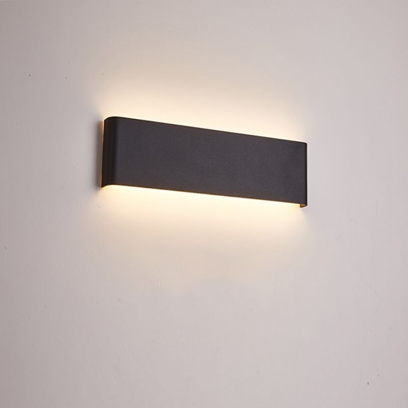 Modern Minimalist Style Rectangular Up and Down LED Wall Sconce Metal Wall Mounted Light Fixture for Bedroom