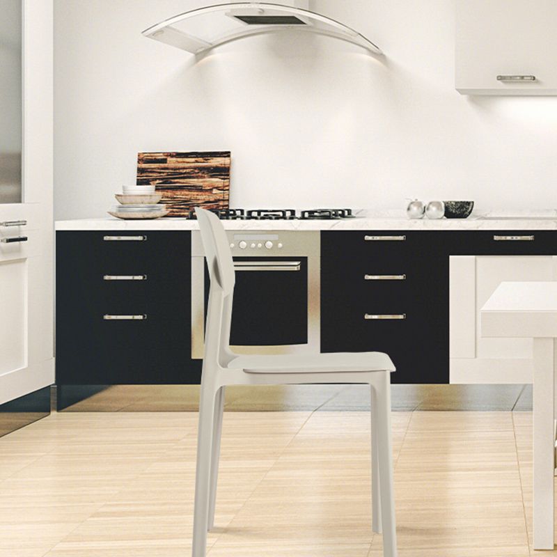 Modern Style Chair Dining Open Back Armless Chair for Kitchen with Plastic Legs