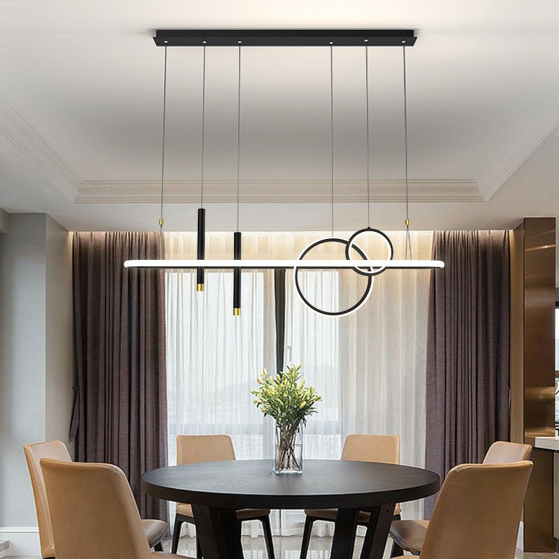 Modern Linear Island Chandelier Lights Metal Pendant Lights