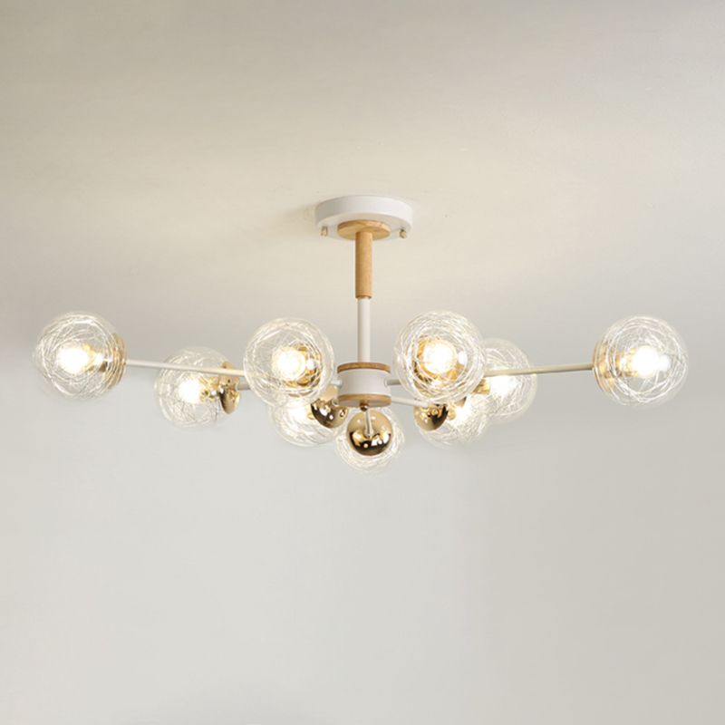 Glass Modern Chandelier Lighting Minimalistic Suspension Light for Dining Room