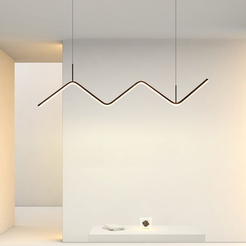 Modern Dining Chandelier Light Modern Dining Room Long Strip Pendant Lamp Fixture