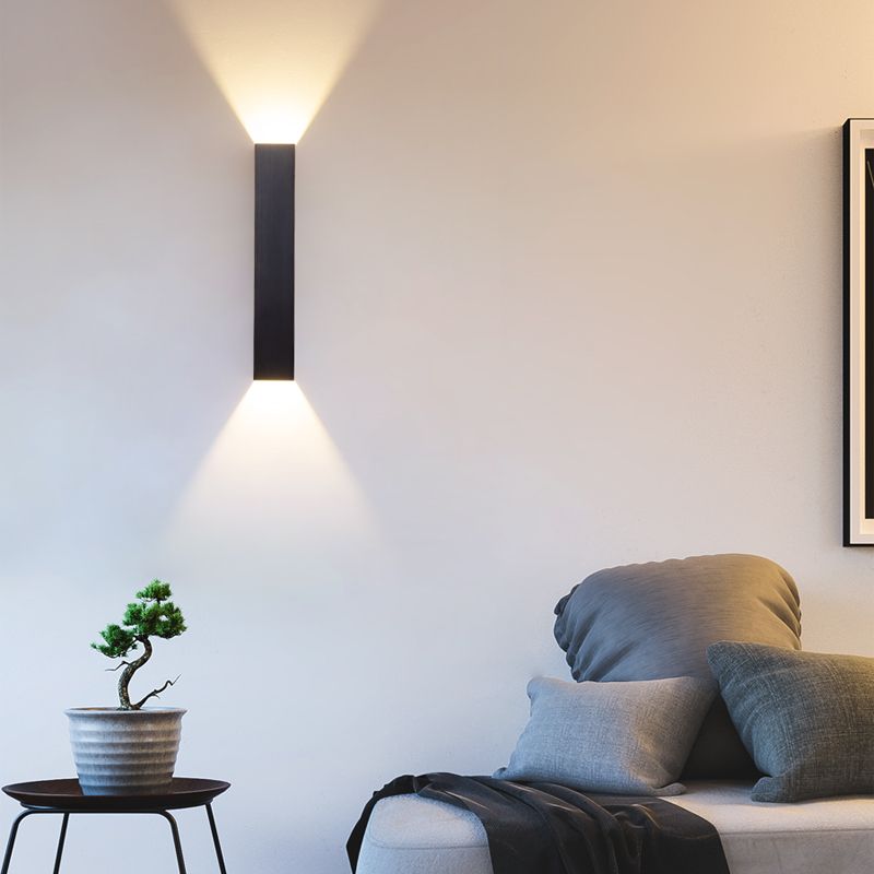 Lampe à lampe murale en aluminium de style moderne Applique 2 LIGHTES RECTANGE CHAMP MURM