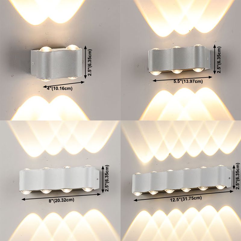 Contemporary Aluminum Wall Light 2.5" High Multi Light Wall Washer for Outdoors