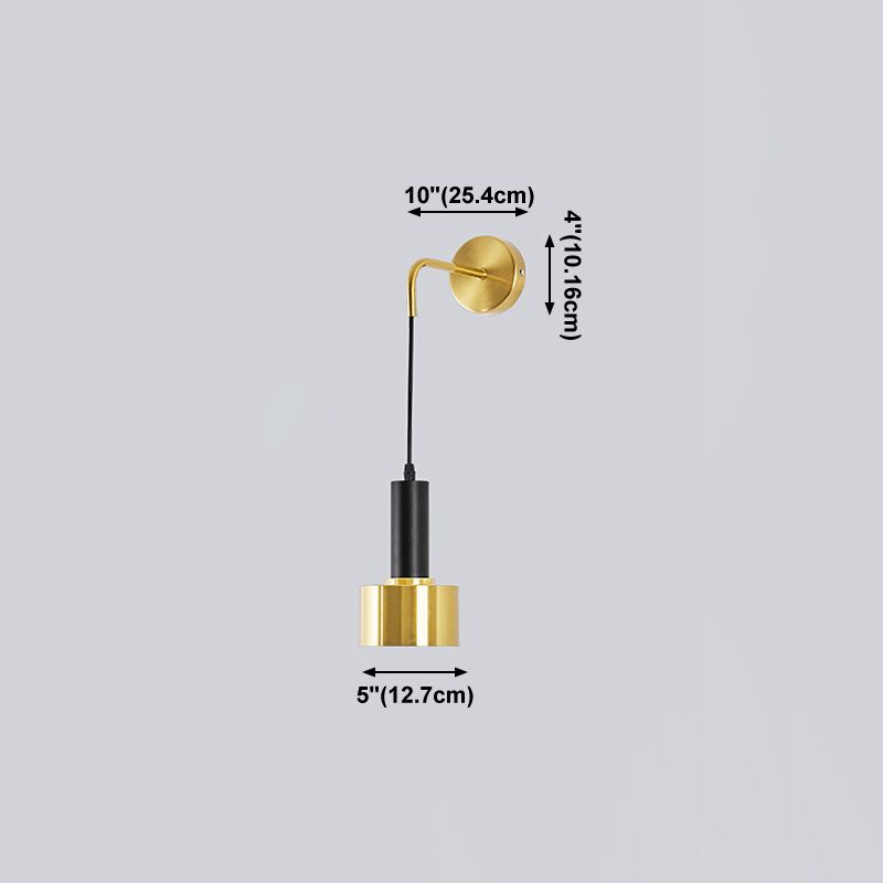 Luz de la pared dorada de la pared de metal posmoderna de una cabeza para sala de estar para sala de estar para sala