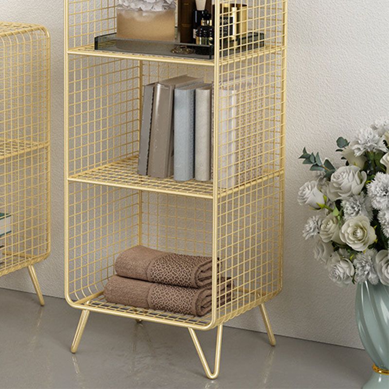 12" D Metal Frame Bookshelf Modern Closed Storage Bookcase for Bedroom