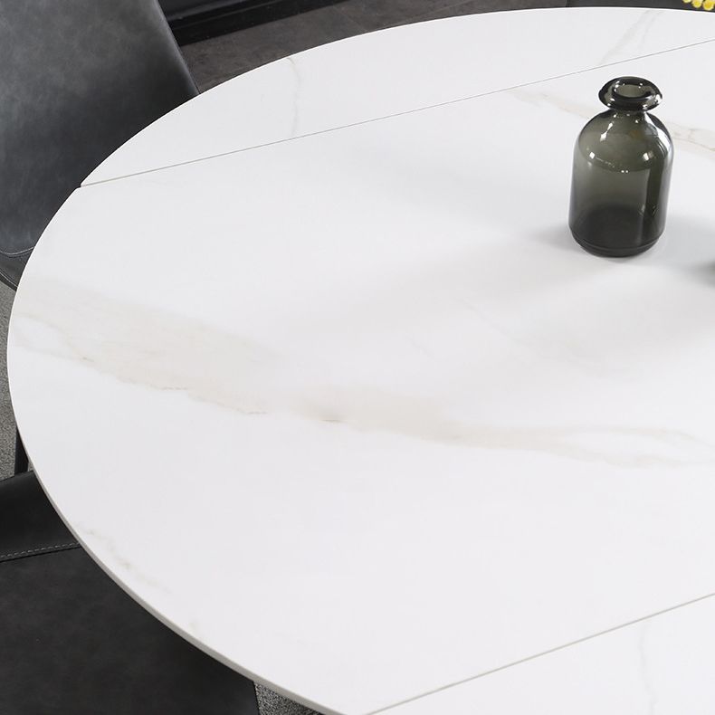 Modern Extendable Stone Dining Table Steel Base Dinner Table for Home