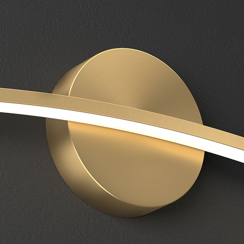 Luce da parete a specchio lineare in metallo moderno lampada a parete singola a parete in ottone