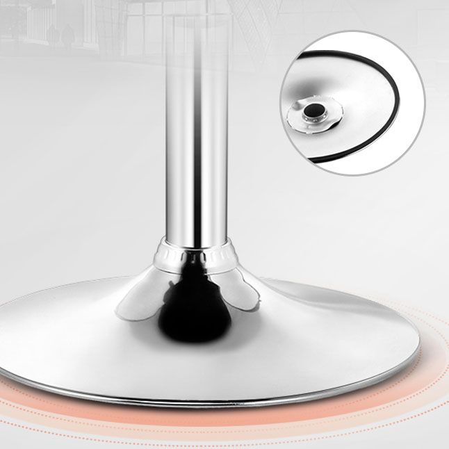 Scandinavian Metal Barstool Low Back Faux Leather Cushion Stool with Iron Base for Bar