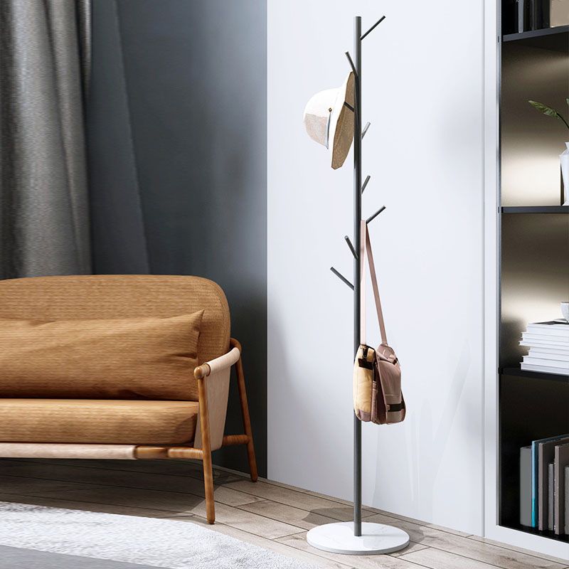 Contemporary Hall Stand Hooks Included No Distressing Free Standing Rack Metal