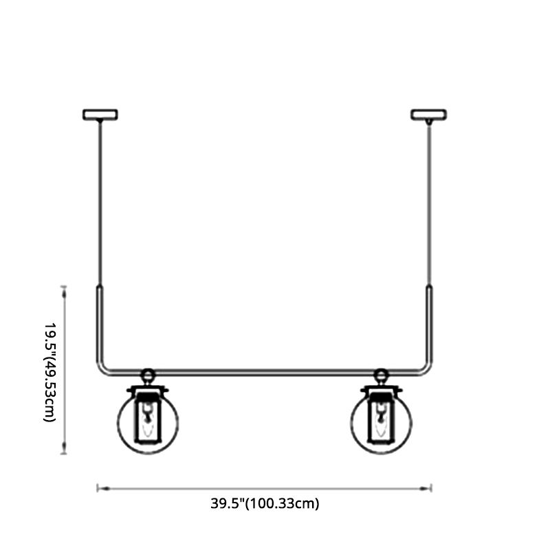 Vetro 2 luci isola illuminazione a sospensione sferico isola industriale lampade per bar