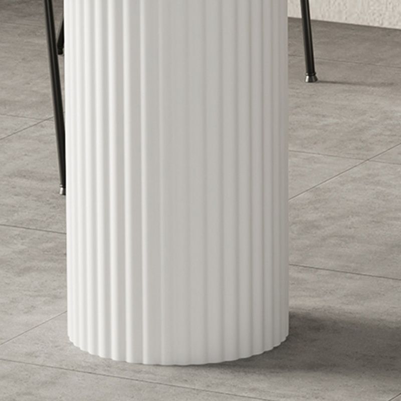 Modern Dinner Table White Faux Marble Top Dining Table with 3 Legs