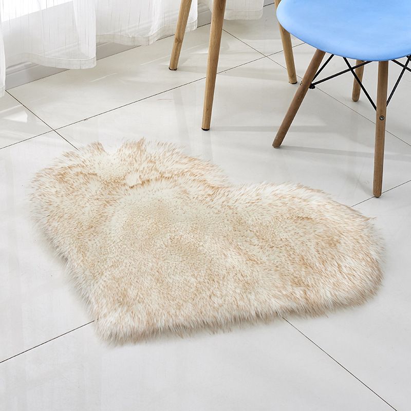 Multi-kleuren Noordse stijl Rug Faux Wol Plain Love Shape Tapijt Niet-slip achteruitgang Wasbaar huisdiervriendelijk tapijt voor thuis