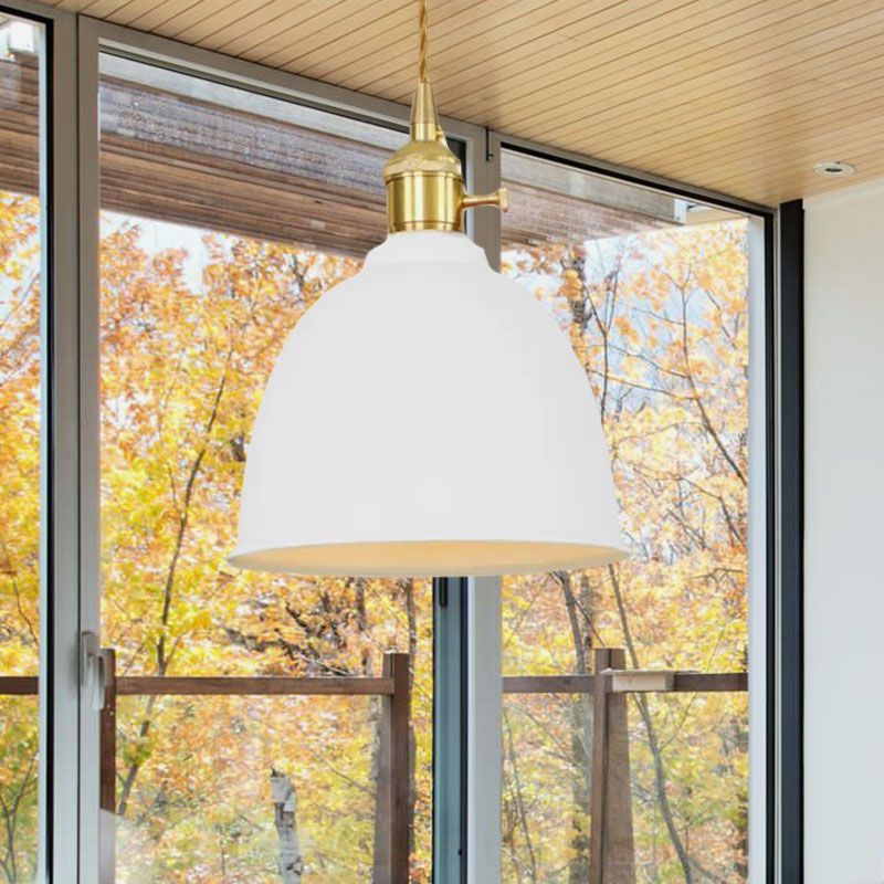 1 licht koepelophangend plafondlicht industriële stijl zwart/grijs/witte metalen hanglamp met verstelbare koord