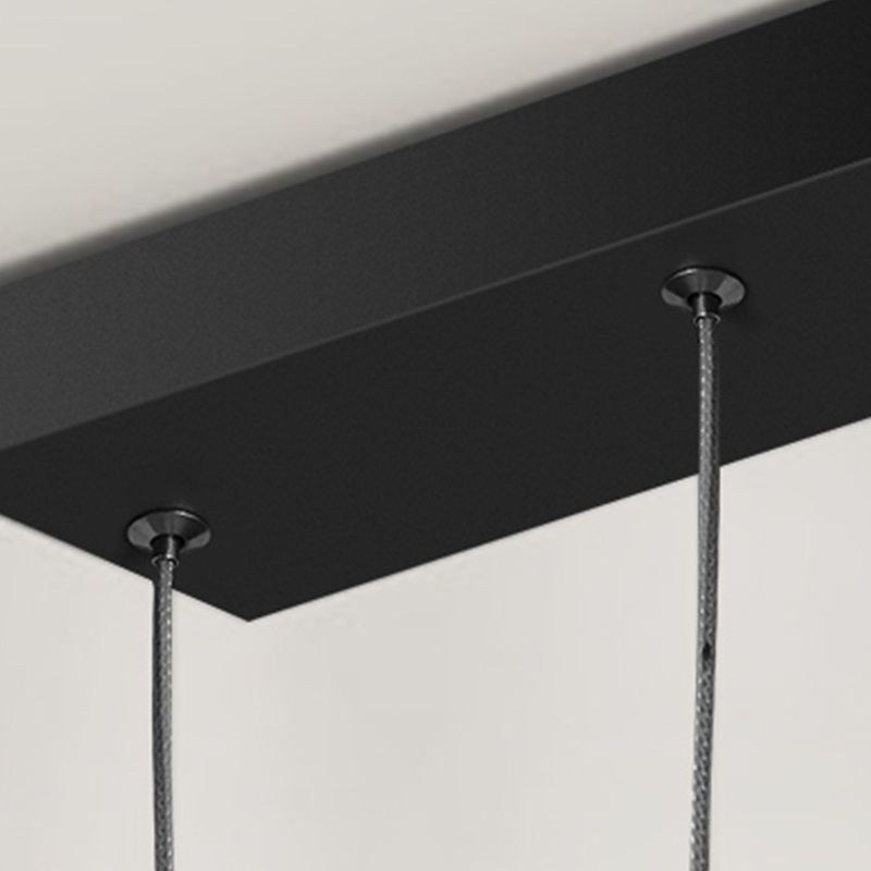 Contemporary Island Light Geometric Metal 3 Light Island Lights in Black