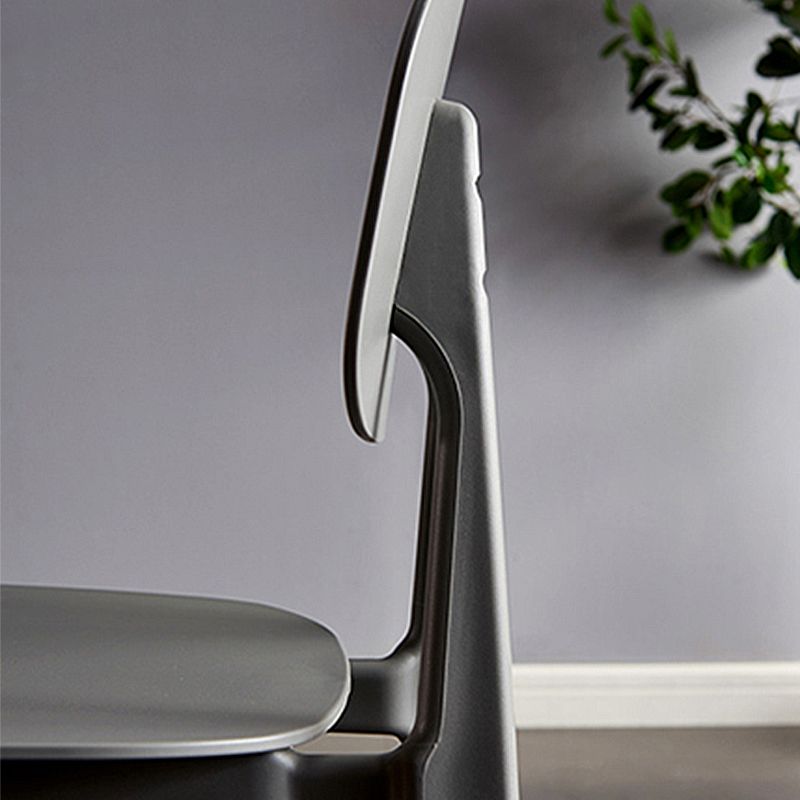 Scandinavian Plastic Armless Dining Chairs Open Back Side Chair (Set of 4)