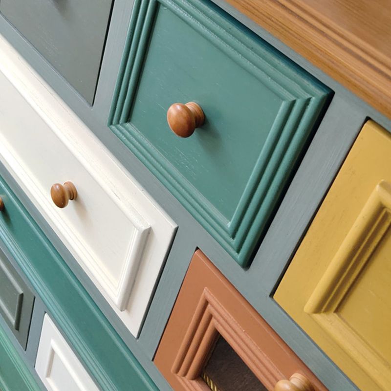 3.3"/55.9" Tall Wooden Chest, Rectangle Accent Cabinet with Drawers