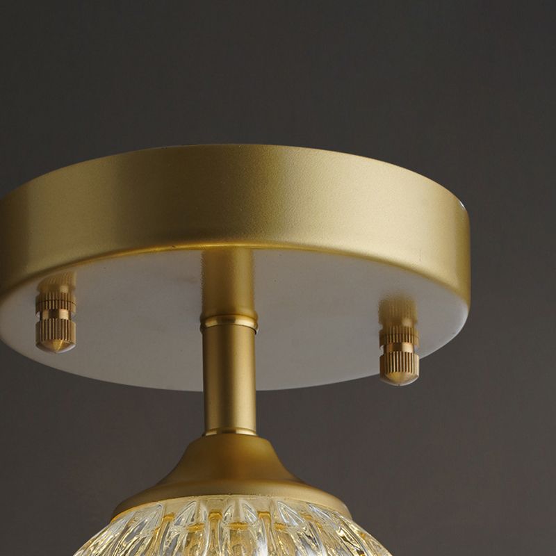 Contemporary Ceiling Lamp Minimalist Glass Shade Flush Mount Light Fixture