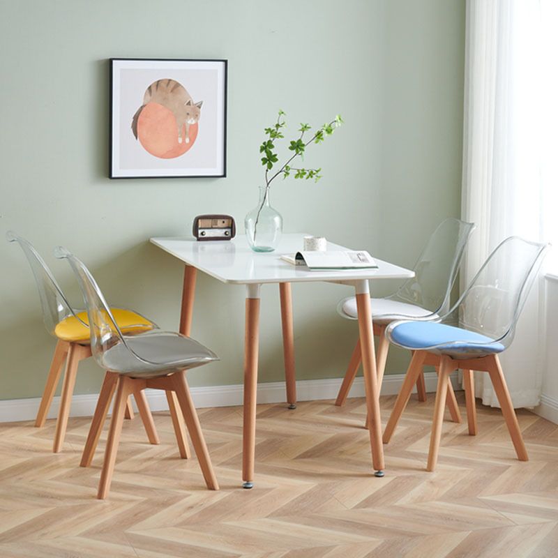 Contemporary Beech Wood Chair Set Solid Back Side Dining Kitchen Chairs