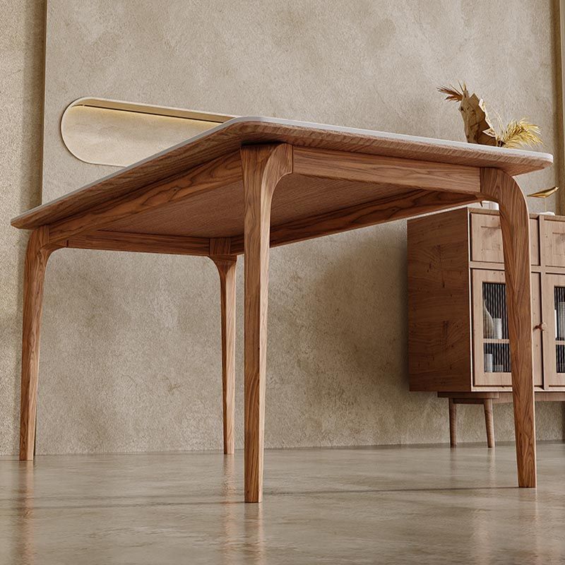 Rectangle Dining Table Solid Wood Base Dining Table for Kitchen